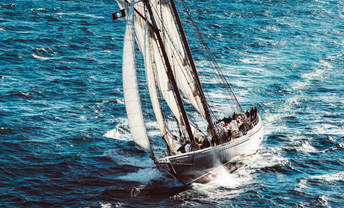 The Bluenose in full action on the water